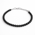 Shiny Black Onyx Beaded Bracelet