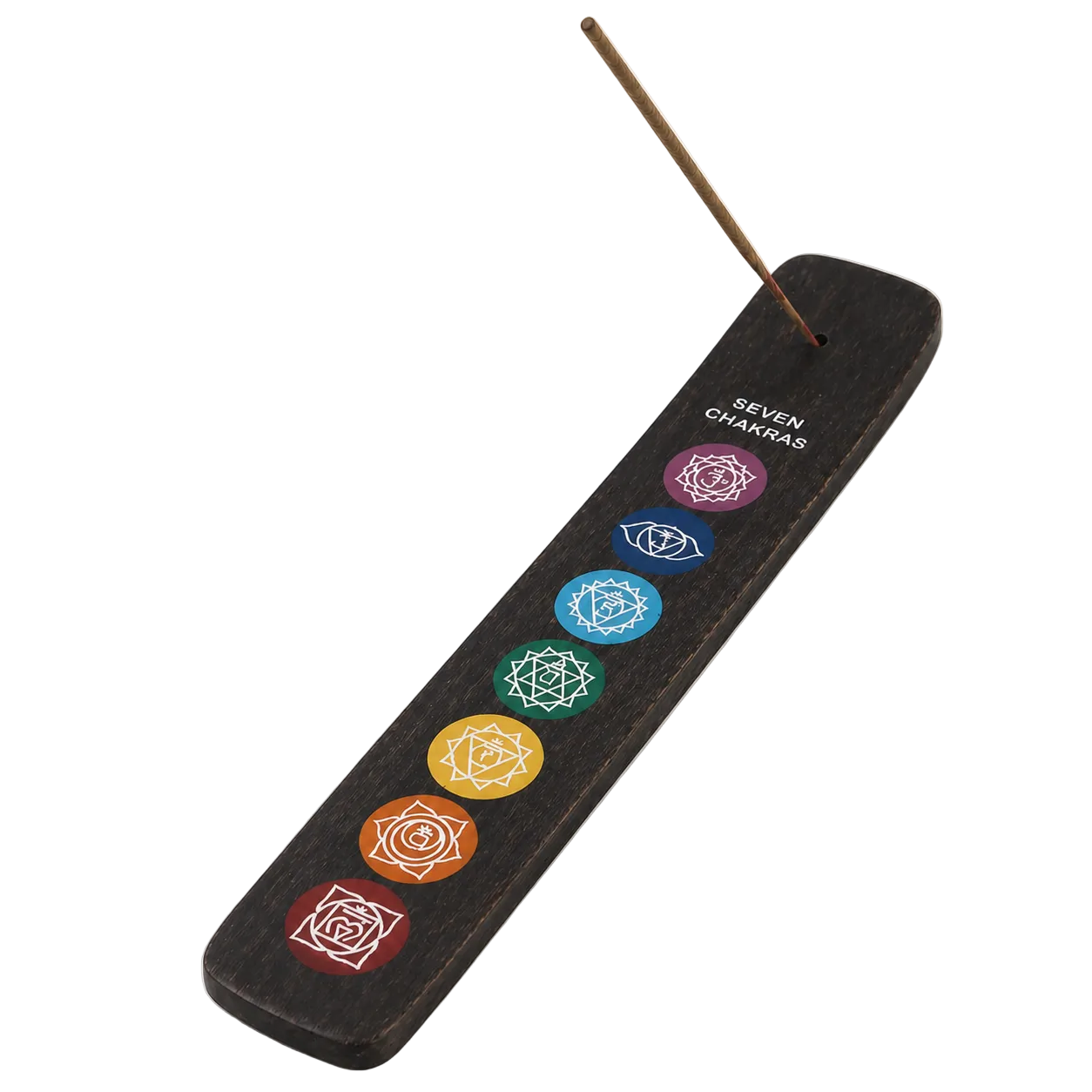 Seven Chakras Wooden Incense Holder